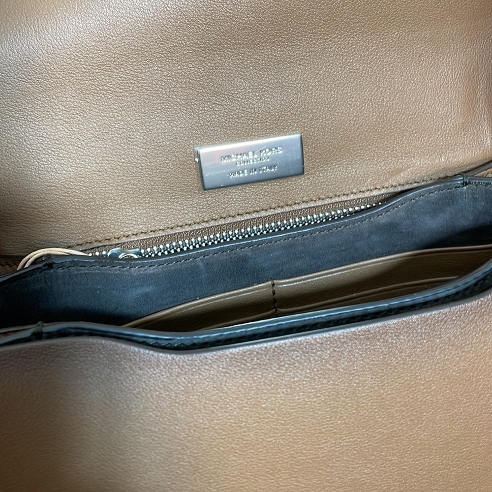 Michael Kors Collection Mia Burnished Calf Leather shoulder satchel crossbody - Picture 13 of 16